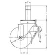 画像2: 自在キャスター差し込みボス式（ストッパー付）　ハンマーキャスター (2)