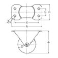 画像2: 固定キャスタープレート式(ストッパー無)　ハンマーキャスター (2)
