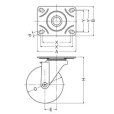 画像2: 自在キャスタープレート式(ストッパー無)　ハンマーキャスター (2)