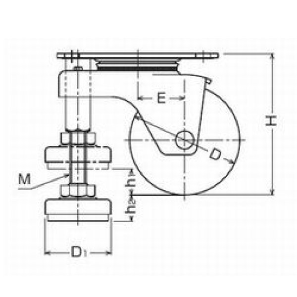 画像3: 自在キャスタープレート式(アジャスター付)ハンマーキャスター (3)