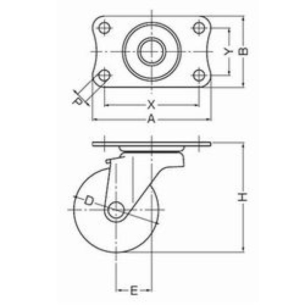 画像2: 自在キャスタープレート式(ストッパー無)ハンマーキャスター (2)