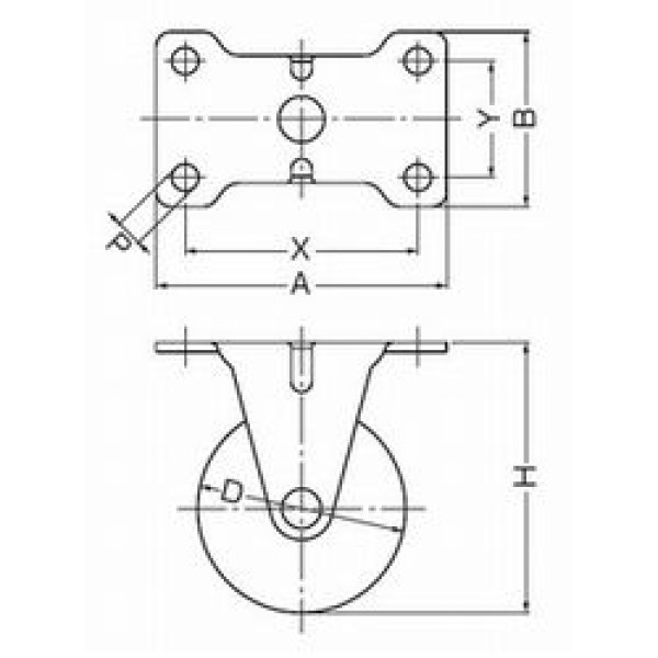 画像2: 固定キャスタープレート式(ストッパー無)ハンマーキャスター (2)