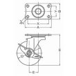 画像2: 自在キャスタープレート式(ストッパー付)ハンマーキャスター (2)