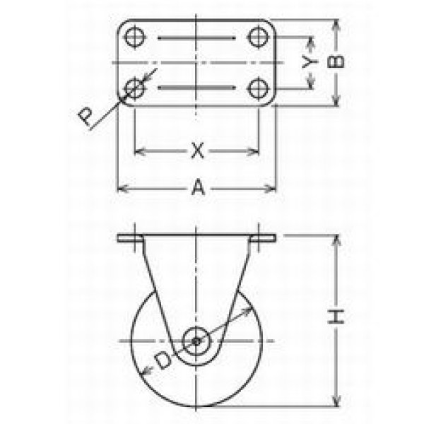 画像2: 420R-R38 固定キャスタープレート式(ストッパー無)ハンマーキャスター (2)