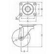 画像2: 自在キャスタープレート式(ストッパー無)ハンマーキャスター (2)