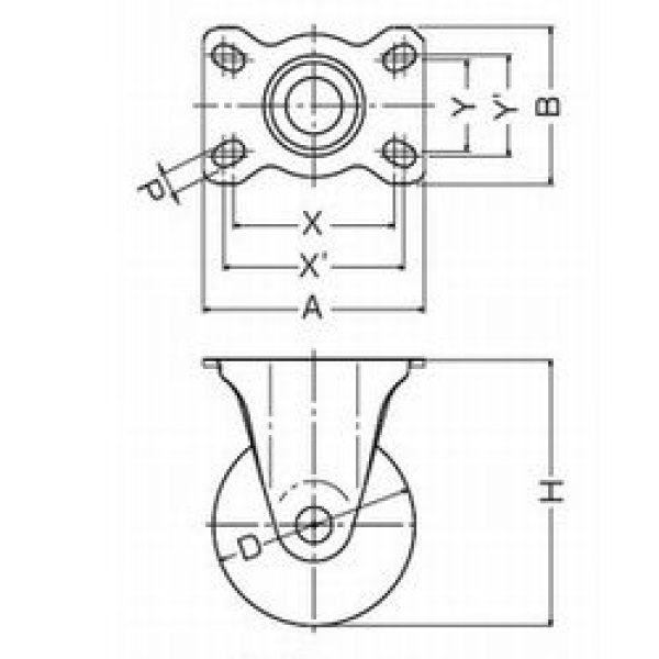 画像2: 固定キャスタープレート式(ストッパー無)ハンマーキャスター (2)
