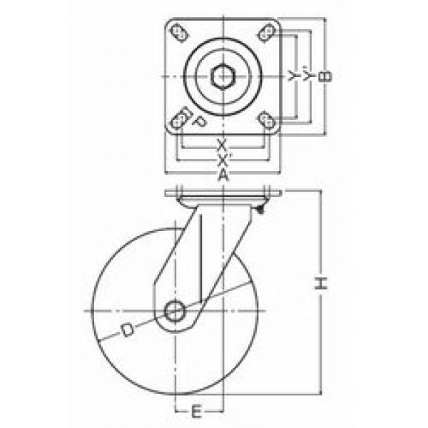 画像2: 自在キャスタープレート式(ストッパー無)ハンマーキャスター (2)