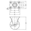 画像2: 固定キャスタープレート式(ストッパー無)　ハンマーキャスター (2)
