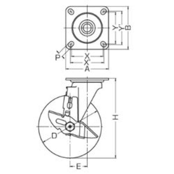 画像2: 自在キャスタープレート式(ストッパー付)ハンマーキャスター (2)