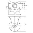 画像2: 固定キャスタープレート式(ストッパー無)　ハンマーキャスター (2)