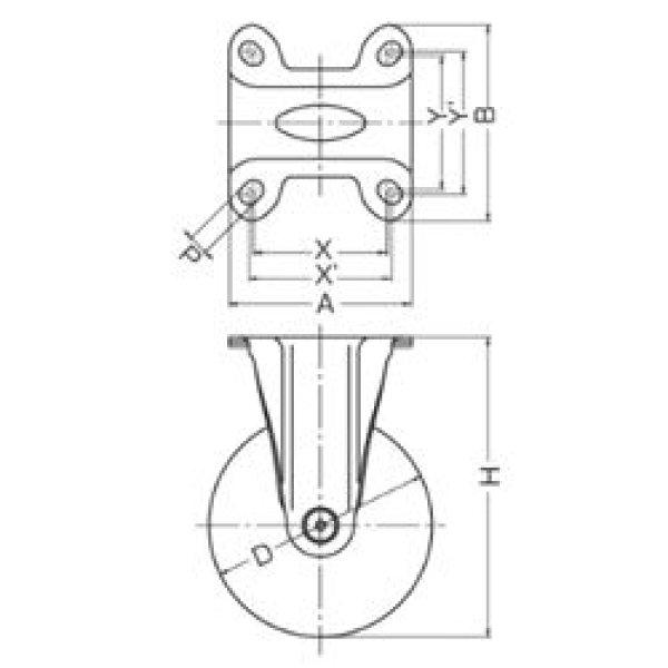 画像2: 固定キャスタープレート式(ストッパー無) ハンマーキャスター (2)