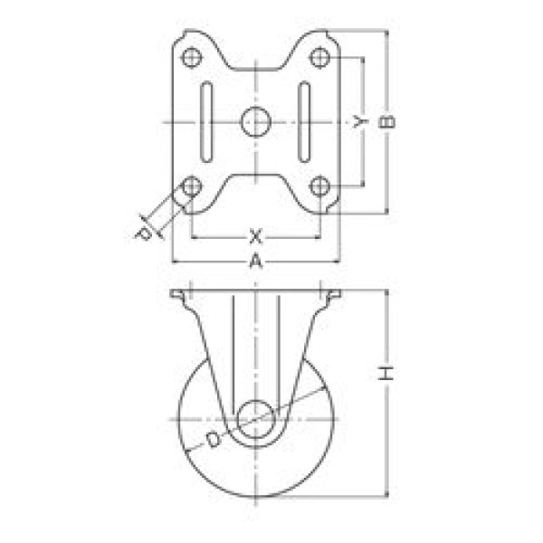 画像2: 固定キャスタープレート式(ストッパー無)ハンマーキャスター (2)