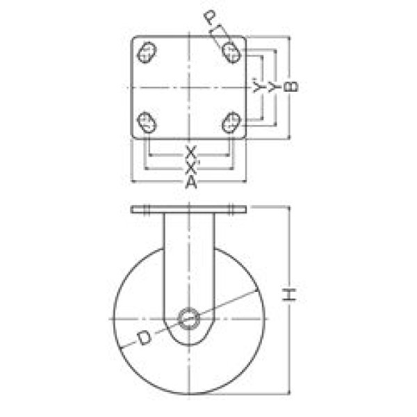 画像2: 固定キャスタープレート式(ストッパー無)　ハンマーキャスター (2)