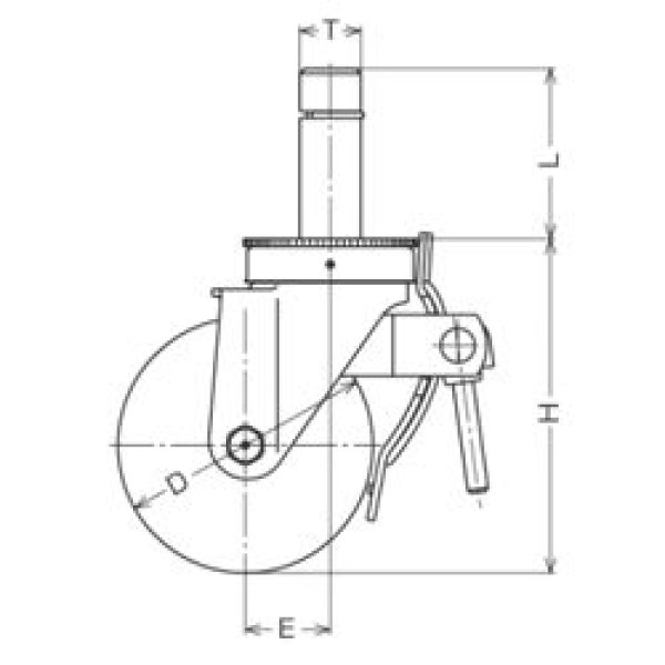 画像2: 自在キャスター差し込みボス式(ストッパー付) ハンマーキャスター (2)