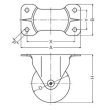 画像2: 固定キャスタープレート式(ストッパー無)　ハンマーキャスター (2)