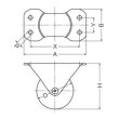 画像2: 固定キャスタープレート式(ストッパー無)　ハンマーキャスター (2)