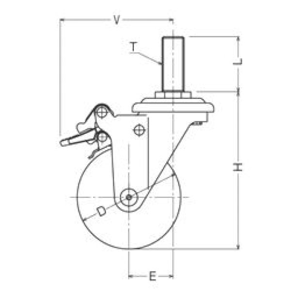 画像2: 自在キャスターネジ込み式(ストッパー付) ハンマーキャスター (2)