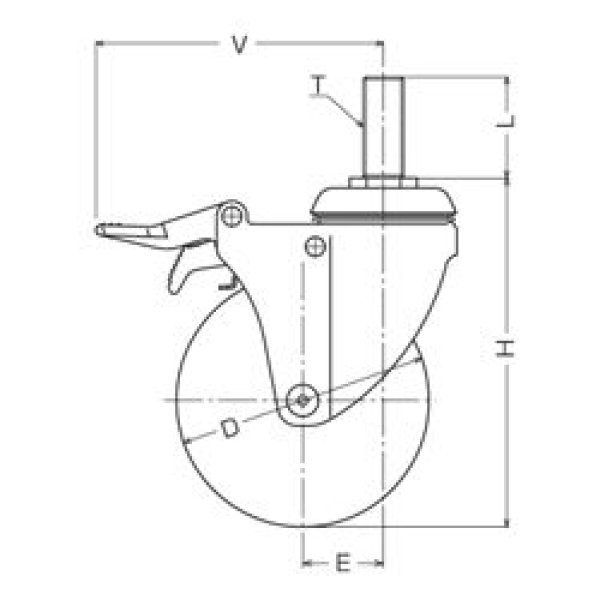 画像2: 自在キャスターネジ込み式(ストッパー付) ハンマーキャスター (2)